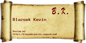 Blazsek Kevin névjegykártya