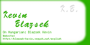 kevin blazsek business card